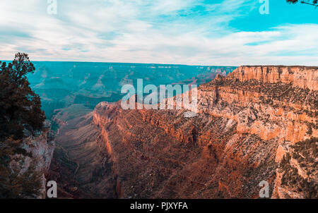 Stuning panormic vista sopra e al Grand Canyon Foto Stock