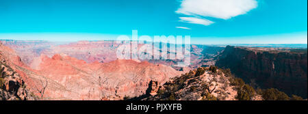 Stuning panormic vista sopra e al Grand Canyon Foto Stock