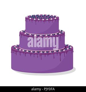 Bella torta con more Illustrazione Vettoriale