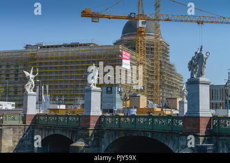 Sito di costruzione, Humboldt's forum, Piazza Castello, sotto i tigli, medio, Berlino, Germania, Baustelle, Humboldtforum, Schlossplatz Unter den Linde Foto Stock