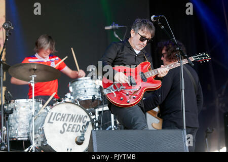 La Lightning Seeds esibirsi sul palco principale al OnBlackheath Music Festival, Lewisham, Londra Foto Stock