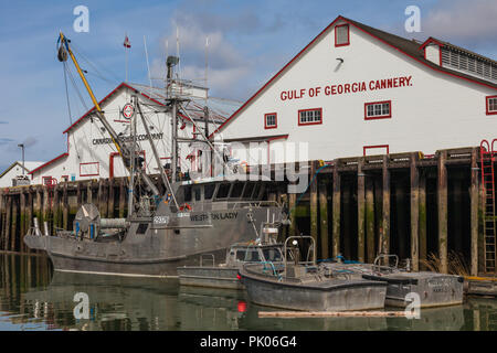 Golfo di Georgia Salmon Cannery storico sito di Steveston, British Columbia Foto Stock