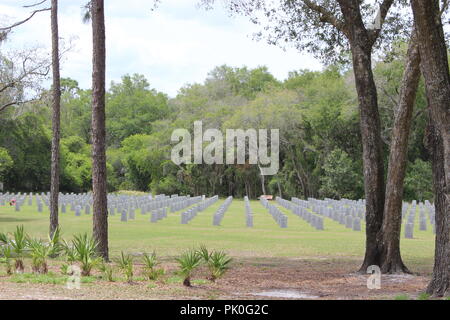 Florida Cimitero nazionale situato nei pressi della città di Bushnell in Sumter County, Florida, Stati Uniti d'America Foto Stock