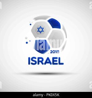 Campionato di calcio banner. Bandiera di Israele. Illustrazione Vettoriale astratto del pallone da calcio con Israele bandiera nazionale di colori per il tuo design Illustrazione Vettoriale