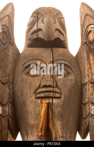 La trasformazione di totem, Duncan, British Columbia, Canada Foto Stock