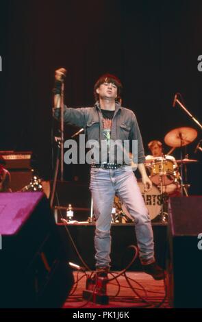 Frank Z., Sänger von 'Abwärts', deutsche Punkband aus Hamburg, beim Konzert a Berlino, Deutschland 1991. Il cantante Frank Z. di tedesco punk band "Abwaerts' da Amburgo performing live a Berlino, Germania 1991. | Utilizzo di tutto il mondo Foto Stock