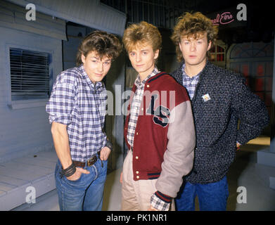 Un-ha (Morten Harket, Pal Waaktaar-Savoy, Magne Furuholmen) su 28.11.1985 in München / Monaco di Baviera. | Utilizzo di tutto il mondo Foto Stock