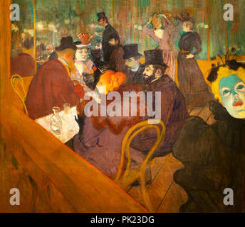 Al Moulin Rouge, Henri de Toulouse-Lautrec, 1892-1895, Art Institute of Chicago, Chicago, Illinois, USA, America del nord, Foto Stock