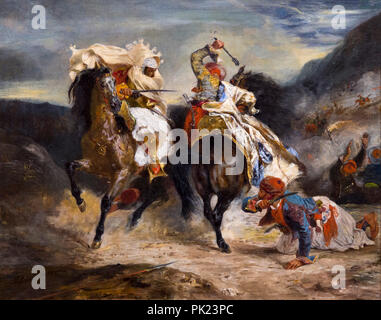 Il combattimento del Giaour e Hassan, Eugène Delacroix, 1826, Art Institute of Chicago, Chicago, Illinois, USA, America del nord, Foto Stock