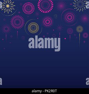 Fuochi d'artificio e la celebrazione di sfondo, vincitore, vittoria poster Illustrazione Vettoriale