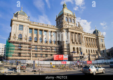 Il museo ricostruisce il suo edificio storico a Vaclavske namesti (Piazza Venceslao), Praga, Repubblica Ceca, sull'Agosto 9, 2018 foto, Foto Stock