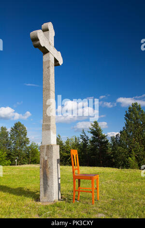 Chiesa sulla sommità del Makova hora Smolotely vicino villaggio nel distretto di Pribram, Repubblica Ceca. Il papavero Mountain (Makova hora) luogo di pellegrinaggio sull'h Foto Stock