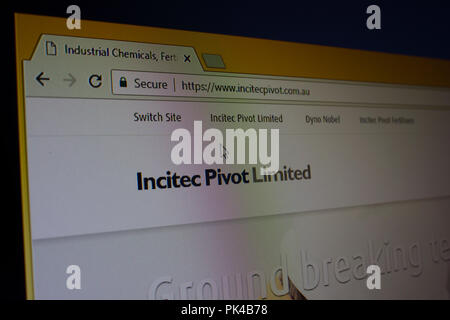 Incitec limitata articolazione Website Homepage Foto Stock