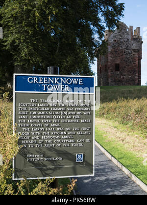 Torre Greenknowe, Gordon, Scottish Borders Regno Unito. Atrributed a James Seton, 1581. Foto Stock