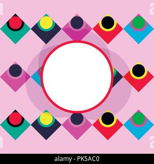 Abstract geomentric illustrazione vettoriale su sfondo rosa. Illustrazione Vettoriale