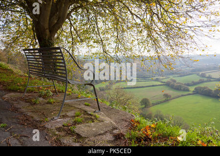La vista sul fiume Torridge valley da Castle Hill, grande Torrington, North Devon, Inghilterra, Regno Unito. Foto Stock
