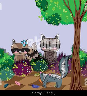 Simpatici animali selvatici Illustrazione Vettoriale