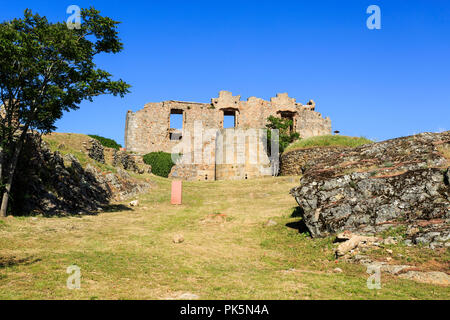 Dettaglio del palazzo in rovina di Christopher Moura (Cristovao de Moura) nello storico villaggio di Castelo Rodrigo, Portogallo Foto Stock