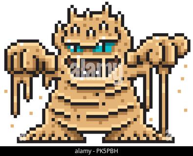 Illustrazione Vettoriale di Cartoon Monster - design di Pixel Illustrazione Vettoriale