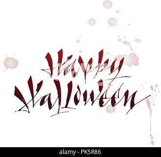 Halloween hans lettering nastro greeting card EPS 10 Illustrazione Vettoriale