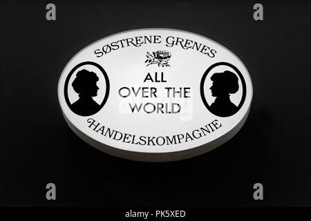 Odense, Danimarca - Agosto 16, 2018: Sostrene Grene logo su una parete. Sostrene Grene tradurre le Suore Grene è un danese catena di vendita al dettaglio Foto Stock