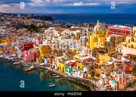 Italia Campania Golfo di Napoli isola di Procida La Corricella Foto Stock