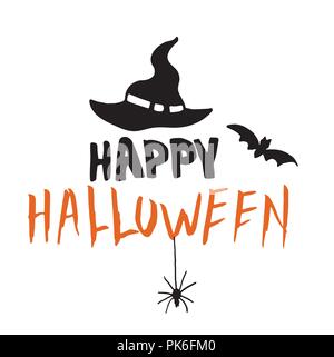 Happy halloween. Disegnato a mano la calligrafia creativa Illustrazione Vettoriale