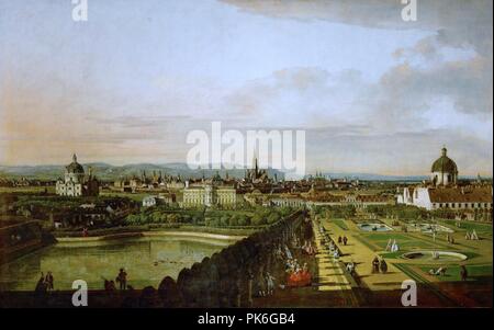 Bernardo Bellotto, il Canaletto - Vista di Vienna dal Belvedere. Foto Stock