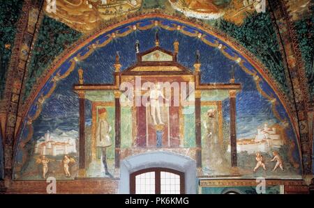 Benedetto Bembo, Castello di Torrechiara, Sala Dorata 03, Pier Maria e Bianca colpito dalle frecce di Amor. Foto Stock