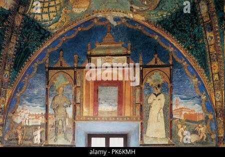 Benedetto Bembo, Castello di Torrechiara, Sala Dorata 02, Pier Maria Rossi e Bianca Pellegrini. Foto Stock