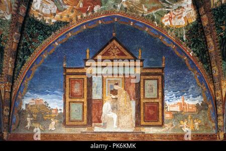 Benedetto Bembo, Castello di Torrechiara, Sala Dorata 04, Bianca corone Pier Maria con una corona di alloro. Foto Stock