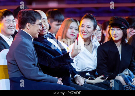 Changchu, Changchu, Cina. Undicesimo Sep, 2018. Changchun, CINA-stelle tra cui attrice cinese Zhang Ziyi e attore Jackie Chan frequentare Changchun Film Festival di Changchun, a nord-est della Cina di provincia di Jilin. Credito: SIPA Asia/ZUMA filo/Alamy Live News Foto Stock