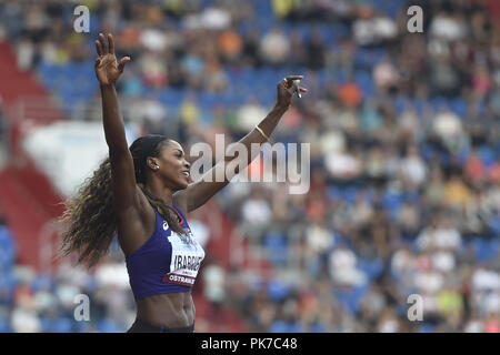 Ponticello tripla Caterine Ibarguen (Team Americas; Columbia) è visto durante la IAAF Continental Cup Ostrava 2018, a Ostrava, Repubblica Ceca, sabato, 8 settembre 2018. (CTK foto/Jaroslav Ozana) Foto Stock