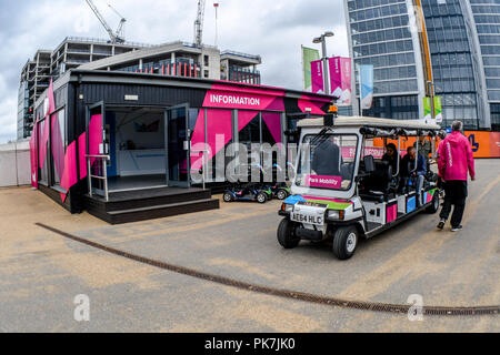 La città di Stratford modifica architettura di rigenerazione per costruire la Queen Elizabeth Olympic Park , Londra 2012 Londra, Regno Unito. 11 settembre 2018. Foto Stock