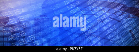 Immagine composita della qualità del testo con grafici e bussola di navigazione Foto Stock