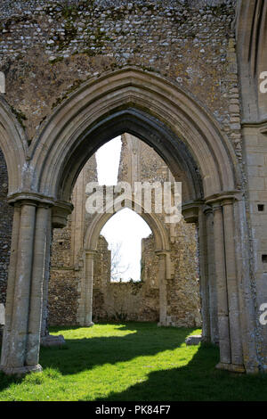 Le rovine del Creake Abbey, North Creake vicino a Fakenham, Norfolk, Regno Unito Foto Stock