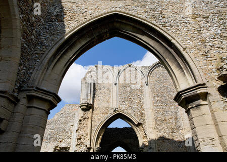 Le rovine del Creake Abbey, North Creake vicino a Fakenham, Norfolk, Regno Unito Foto Stock