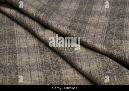 Tessuto di lana, costume, grigio-marrone a gabbia Foto Stock