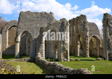 Le rovine del Creake Abbey, North Creake vicino a Fakenham, Norfolk, Regno Unito Foto Stock