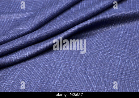 Tuta tessuto, gabbia blu di lana e elastan Foto Stock