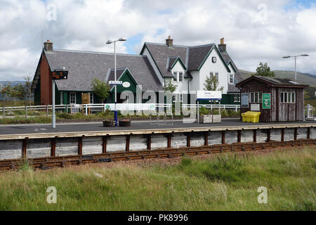 Corrour remoto (un Coire Odhar) Stazione ferroviaria sul Rannoch Moor nelle Highlands scozzesi, Scotland, Regno Unito. Foto Stock