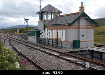 Corrour remoto (un Coire Odhar) Stazione ferroviaria sul Rannoch Moor nelle Highlands scozzesi, Scotland, Regno Unito. Foto Stock