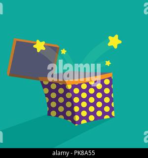 Confezione regalo con effetto stelle illustrazione vettoriale Illustrazione Vettoriale