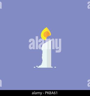 Candela con fiamma semplice design.candela vettore icona Illustrazione Vettoriale