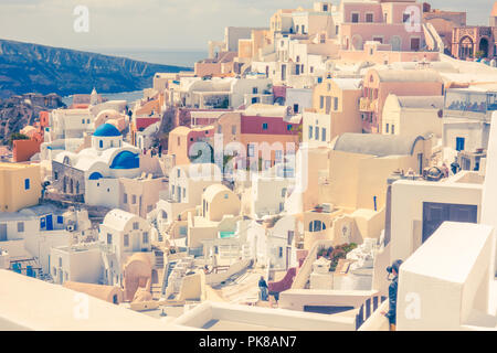 Decorazione tradizionale elemento nel villaggio di Oia - Santorini Island, Grecia Foto Stock