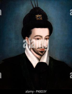 Il re Enrico III di Francia (1551-1589), anonimo, olio su legno Foto Stock