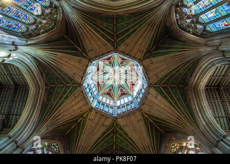 Ottagono soffitto della Cattedrale di Ely Foto Stock