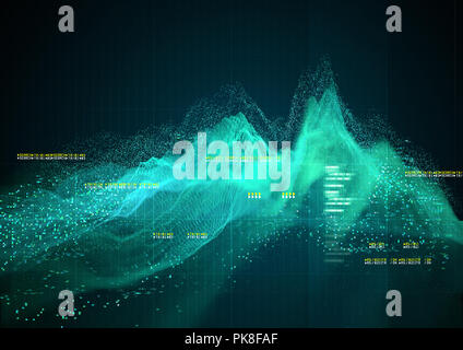 Un astratto tecnica di sfondo grafico design. 3D'illustrazione. Foto Stock