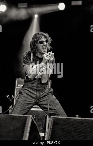 Il grasso bianco sulla famiglia stadio alla fine della strada festival 2018 Foto Stock