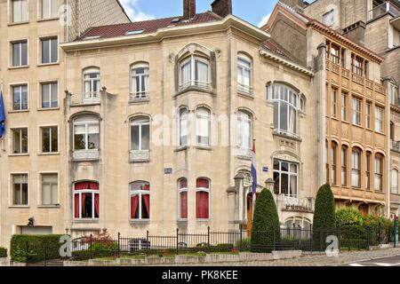 Hotel van Eetvelde, 2 Av. Palmerston, Bruxelles, Belgio, (1898), C2014-c2017. Artista: Alan John Ainsworth. Foto Stock